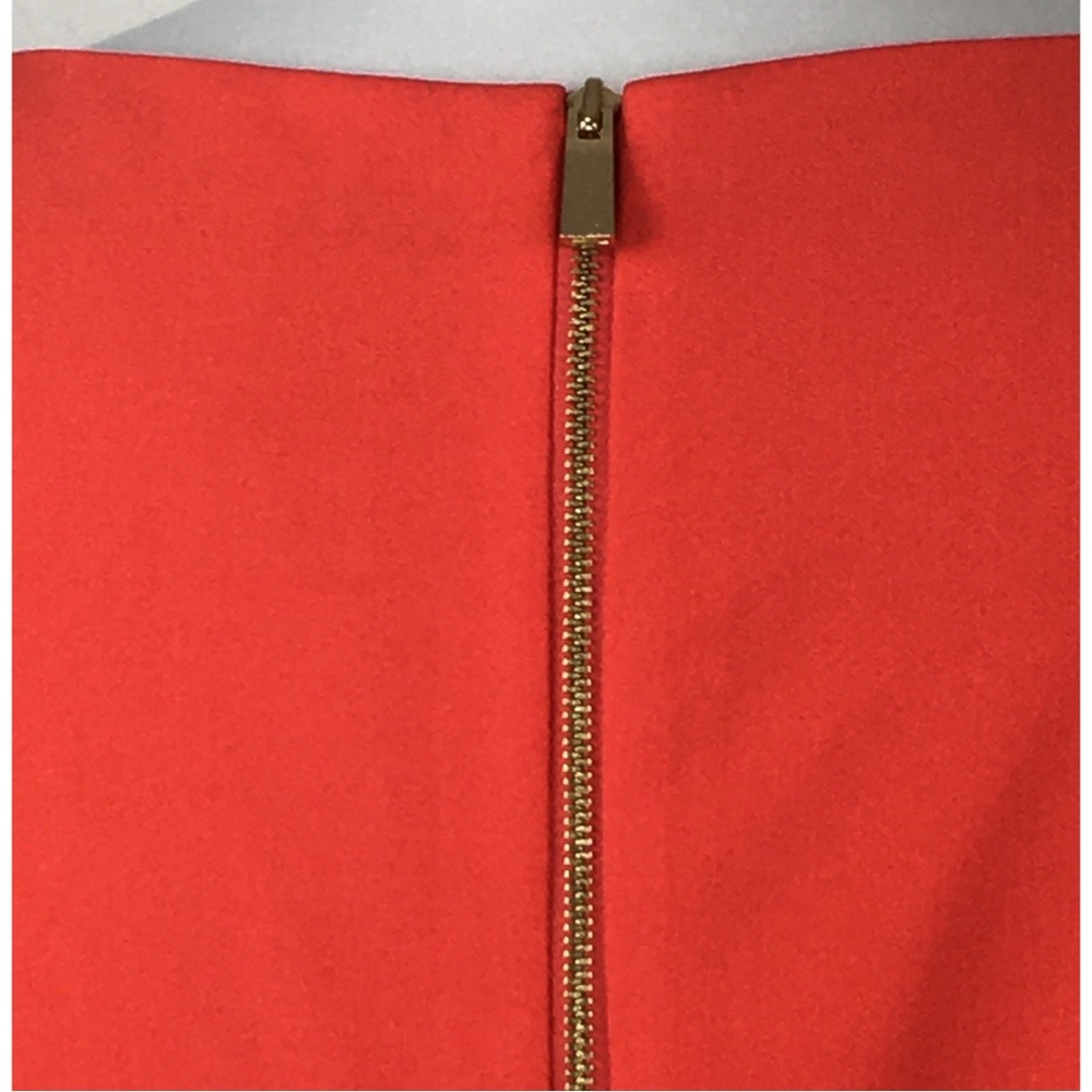 Vince Camuto Gorgeous Tomato Orange 3/4 Sleeve Boatneck Shift Midi Dress size 10 - Picture 10 of 14